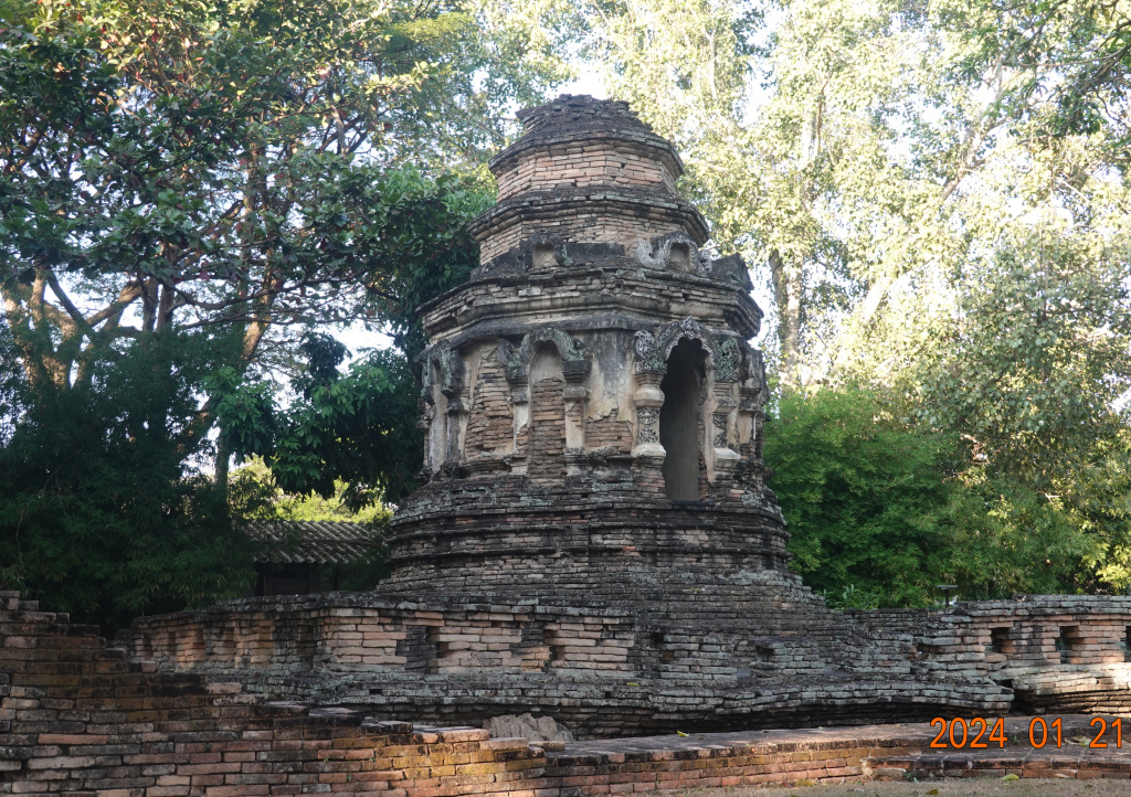 Old, smaller brick chedi at Wat Jed Yod, Chiang Mai, Thailand