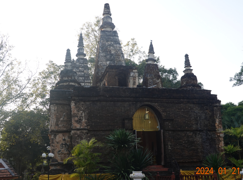 Old viharn with seven spires, Wat Jed Yod, Chiang Mai, Thailand