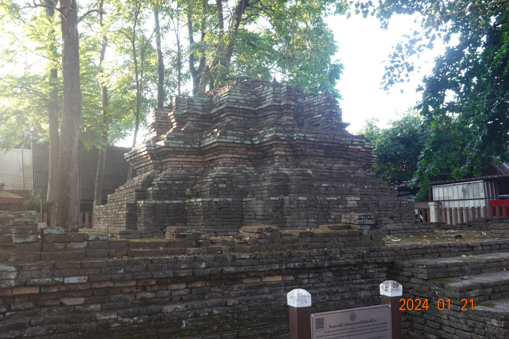 Unnamed old brick chedi ruins at Wat Jed Yod, Chiang Mai, Thailand